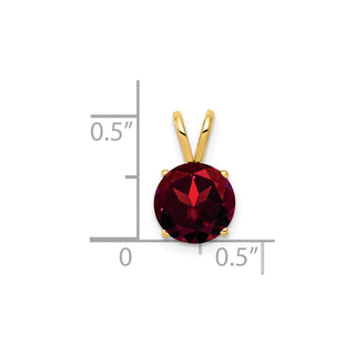 14k Yellow Gold 8mm Garnet Pendant