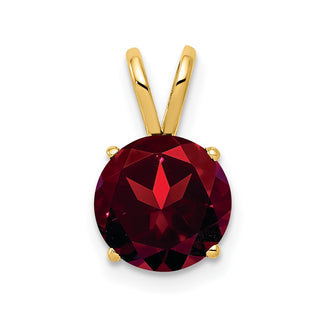 14k Yellow Gold 8mm Garnet Pendant