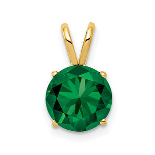 14k Yellow Gold 8mm Synthetic Mount St. Helens Pendant