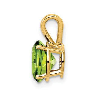 14k Yellow Gold 8mm Peridot Pendant