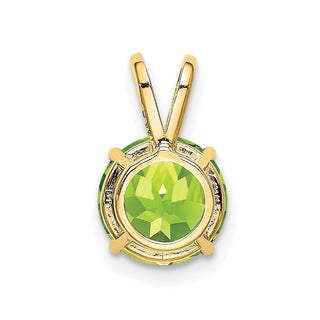 14k Yellow Gold 8mm Peridot Pendant