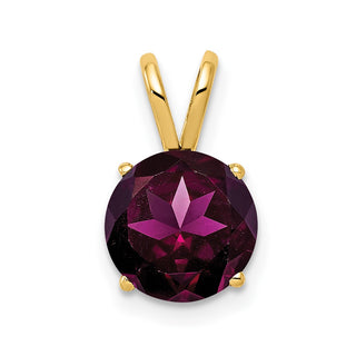 14k Yellow Gold 8mm Rhodolite Garnet Pendant