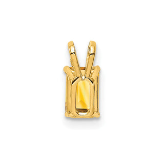 14k Yellow Gold 6x4mm Emerald-cut Citrine Pendant