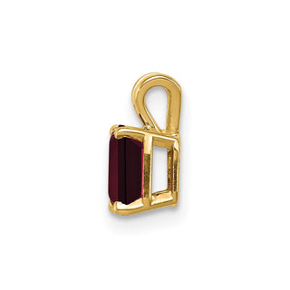 14k Yellow Gold 6x4mm Emerald-cut Garnet Pendant