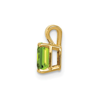 14k Yellow Gold 6x4mm Emerald-cut Peridot Pendant
