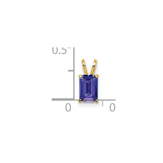 14k Yellow Gold 6x4mm Emerald-cut Tanzanite Pendant