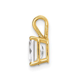 14k Yellow Gold 7x5mm Emerald-cut Cubic Zirconia Pendant