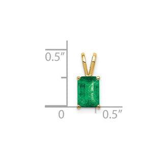 14k Yellow Gold 7x5mm Emerald-cut Emerald Pendant