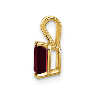14k Yellow Gold 7x5mm Emerald-cut Garnet Pendant