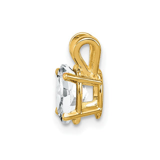 14k Yellow Gold 7x5mm Oval Cubic Zirconia Pendant
