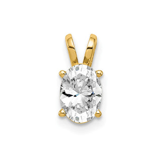 14k Yellow Gold 7x5mm Oval Cubic Zirconia Pendant