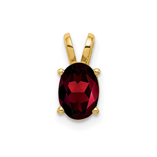 14k Yellow Gold 7x5mm Oval Garnet Pendant