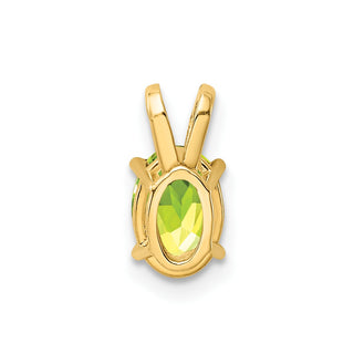 14k Yellow Gold 7x5mm Oval Peridot Pendant