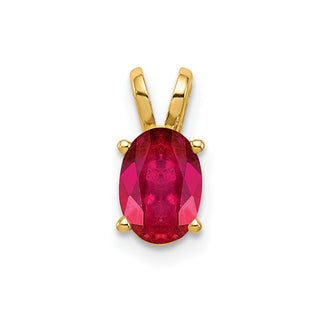 14k Yellow Gold 7x5mm Oval Ruby Pendant