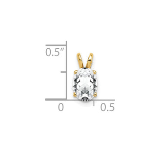 14k Yellow Gold 8x6mm Oval Cubic Zirconia Pendant