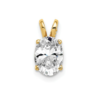 14k Yellow Gold 8x6mm Oval Cubic Zirconia Pendant