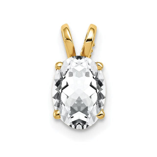 14k Yellow Gold 8x6mm Oval Cubic Zirconia Pendant