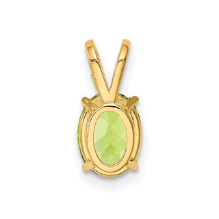 14k Yellow Gold 8x6mm Oval Peridot Pendant