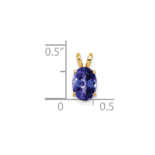 14k Yellow Gold 8x6mm Oval Tanzanite Pendant