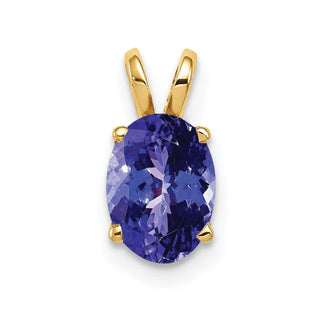 14k Yellow Gold 8x6mm Oval Tanzanite Pendant