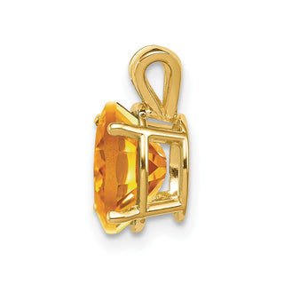 14k Yellow Gold 9x7mm Oval Citrine Pendant
