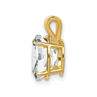 14k Yellow Gold 9x7mm Oval Cubic Zirconia Pendant