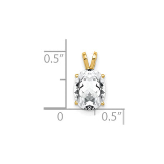 14k Yellow Gold 9x7mm Oval Cubic Zirconia Pendant