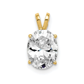 14k Yellow Gold 9x7mm Oval Cubic Zirconia Pendant