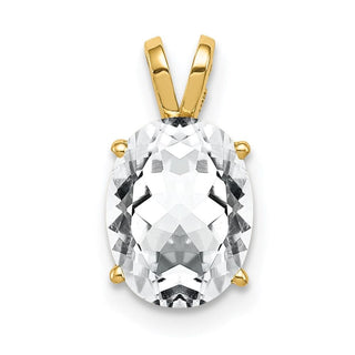 14k Yellow Gold 9x7mm Oval Cubic Zirconia Pendant