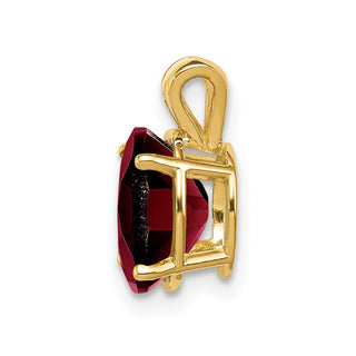 14k Yellow Gold 9x7mm Oval Garnet Pendant