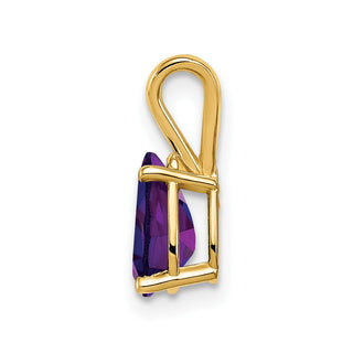 14k Yellow Gold 8x5mm Pear Amethyst Pendant