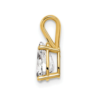 14k Yellow Gold 8x5mm Pear Cubic Zirconia Pendant