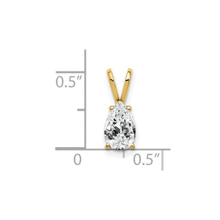 14k Yellow Gold 8x5mm Pear Cubic Zirconia Pendant