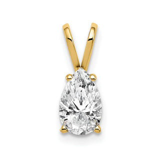 14k Yellow Gold 8x5mm Pear Cubic Zirconia Pendant