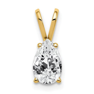 14k Yellow Gold 8x5mm Pear Cubic Zirconia Pendant