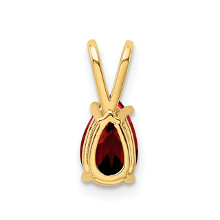 14k Yellow Gold 8x5mm Pear Garnet Pendant