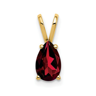 14k Yellow Gold 8x5mm Pear Garnet Pendant