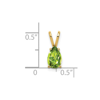 14k Yellow Gold 8x5mm Pear Peridot Pendant