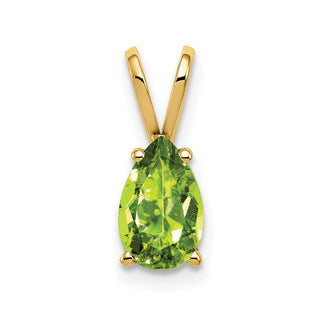 14k Yellow Gold 8x5mm Pear Peridot Pendant