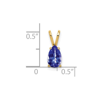 14k Yellow Gold 8x5mm Pear Tanzanite Pendant
