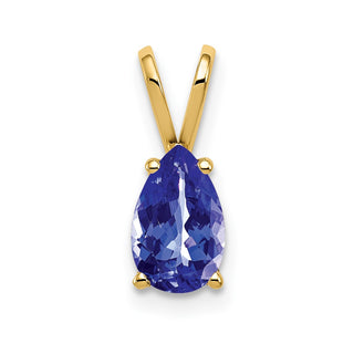 14k Yellow Gold 8x5mm Pear Tanzanite Pendant