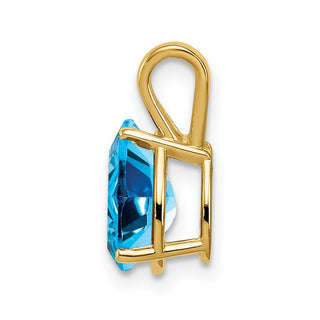 14k Yellow Gold Blue Topaz Pendant XP426BT