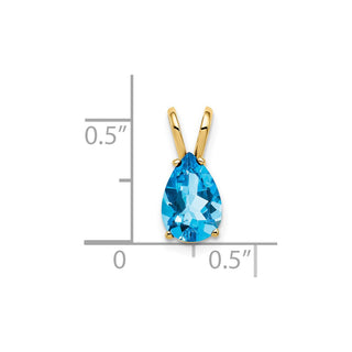 14k Yellow Gold Blue Topaz Pendant XP426BT