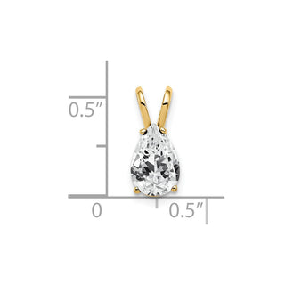 14k Yellow Gold 9x6mm Pear Cubic Zirconia Pendant