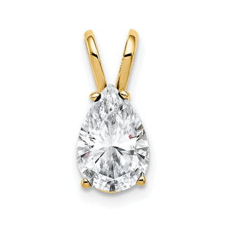 14k Yellow Gold 9x6mm Pear Cubic Zirconia Pendant