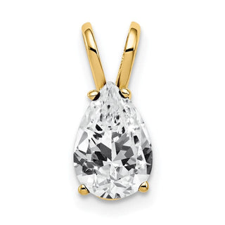 14k Yellow Gold 9x6mm Pear Cubic Zirconia Pendant