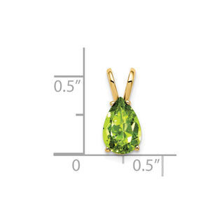 14k Yellow Gold 9x6mm Pear Peridot Pendant