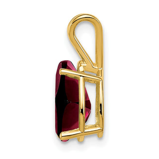 14k Yellow Gold 10x7mm Pear Garnet Pendant