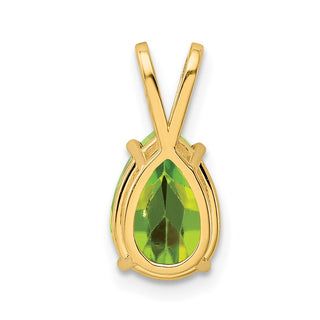 14k Yellow Gold 10x7mm Pear Peridot Pendant