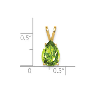 14k Yellow Gold 10x7mm Pear Peridot Pendant